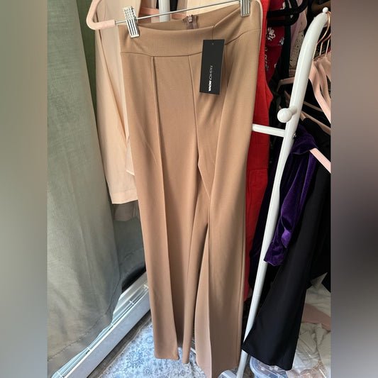Fashion Nova Taupe High-Waisted Dress Pants